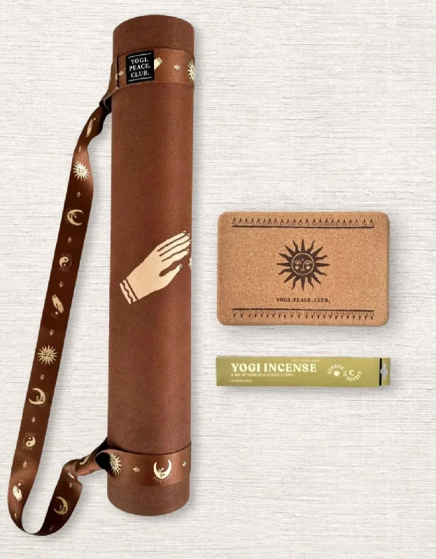 Today Only 4 mm Yoga Pack - Ceremony Cinnamon  Yoga Mat + Block + Strap + Incense