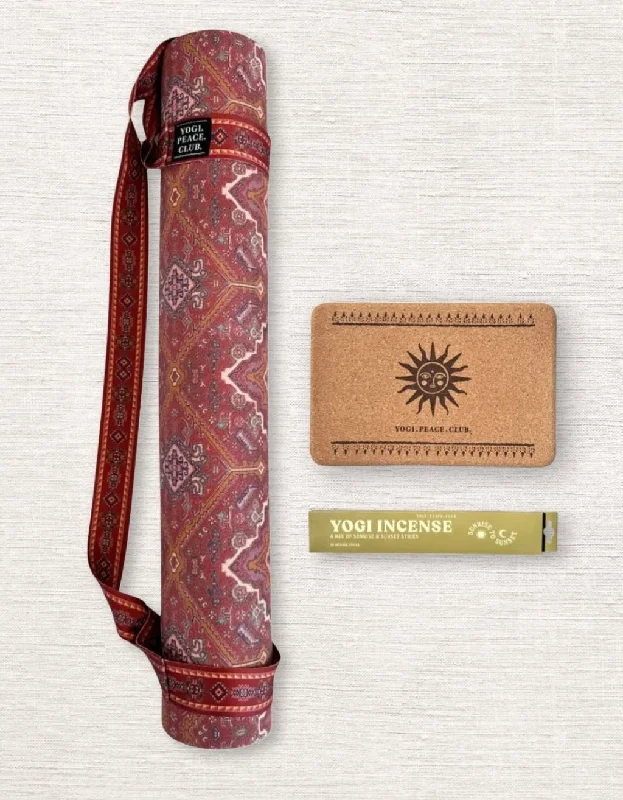 Shop Now 4 mm Yoga Pack - Desert Terracotta  Yoga Mat + Block + Strap + Incense