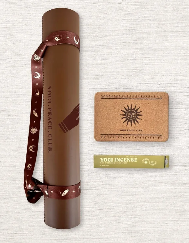 Unmissable Sale 5 mm Yoga Pack - Spice Deluxe Yoga Mat + Block + Strap + Incense