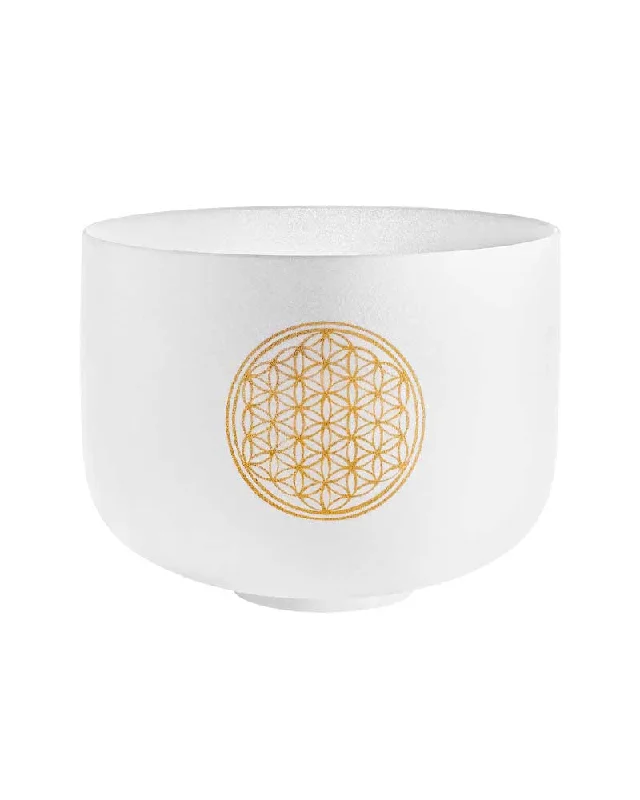 Weekend Deals That Dazzle 10" Quartz Crystal Singing Bowl - Flower of Life, 128/256 Hz Note C4