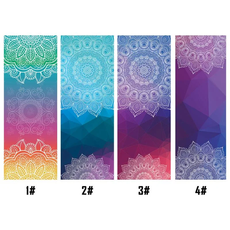 Massive Savings 183*65cm Mandola Print Yoga Blanket Towel Diamond Texture Non-slip Portable Travel Yoga Mat Towel Cover Pilates Fitness