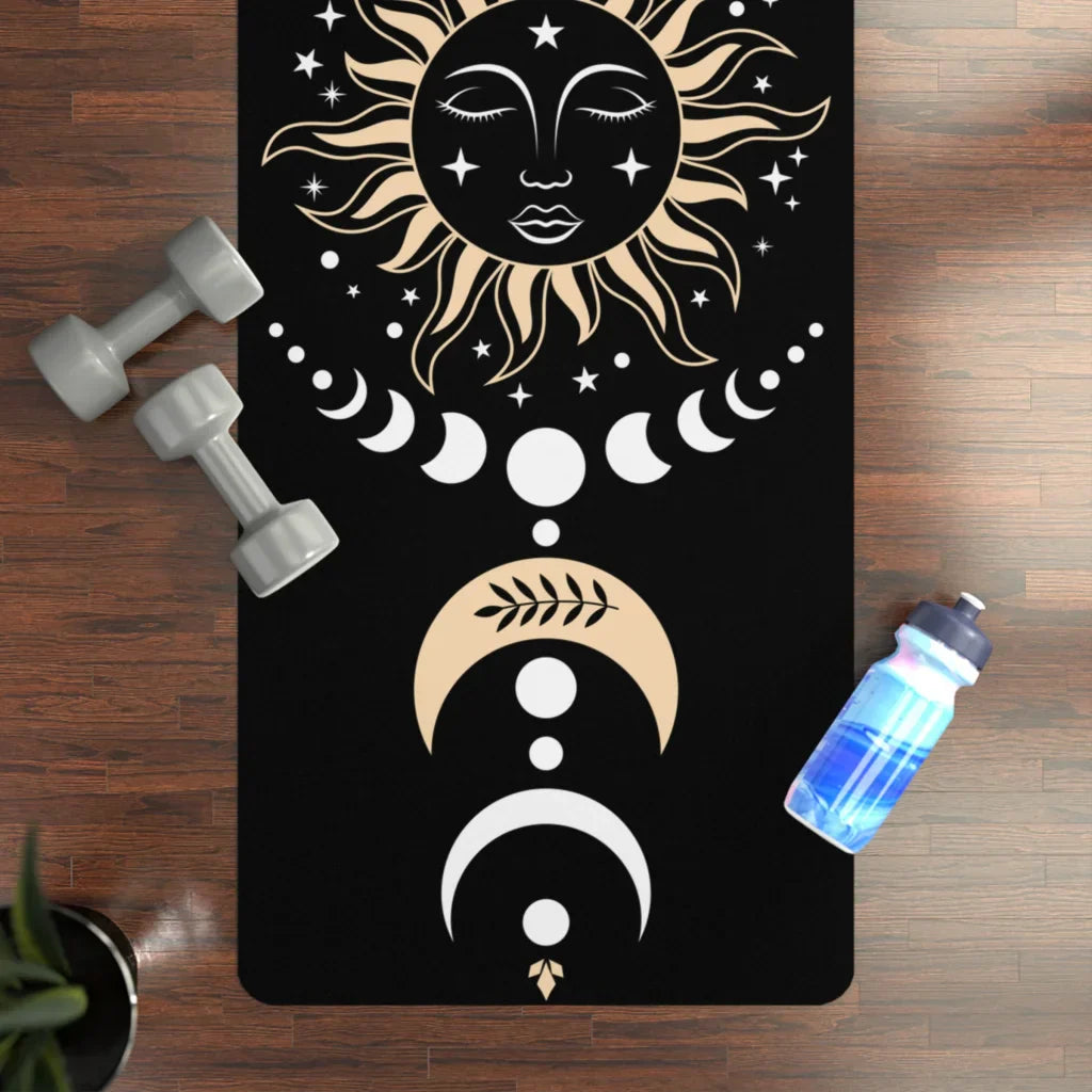 Clearance Sale CELESTIAL MOON PHASES YOGA MAT FOR MYSTICAL PRACTICE