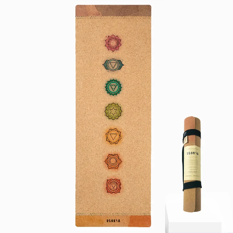 Weekend Discounts Worth Grabbing Chakras Alignment Cork Yoga Mat | 4.5MM
