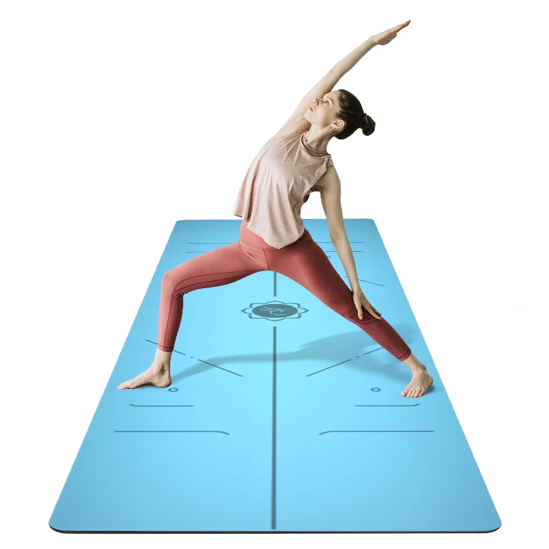 Super Discount FrenzyBird 5mm PU Rubber Yoga Mat with Carrying Strap and Alignment System - Blue Super Discount FrenzyBird 5mm PU Rubber Yoga Mat with Carrying Strap and Alignment System - Blue