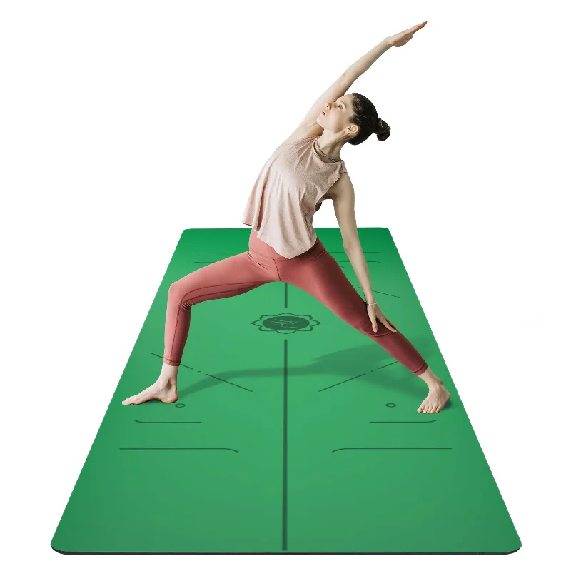 Best Seller FrenzyBird 5mm PU Rubber Yoga Mat with Carrying Strap and Alignment System - Blackish Green