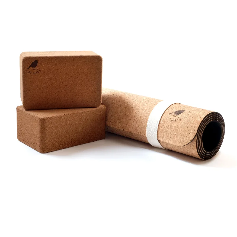 Weekend Offers That Please Cork Extra Long Yoga Mat and Two-Block Bundle