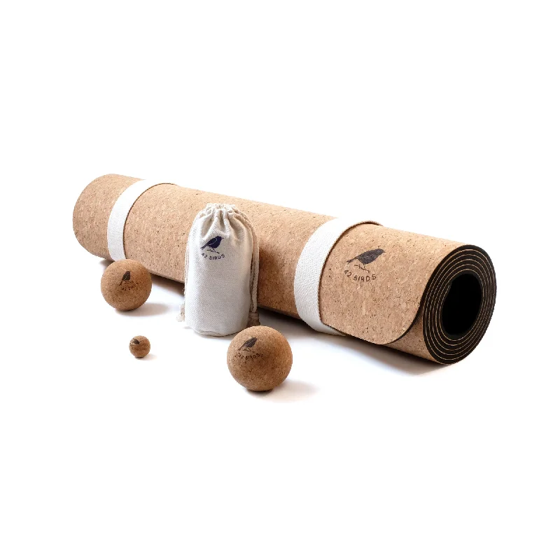 Weekend Deals That Impress Cork Lightweight Yoga Mat and Massage Balls Bundle