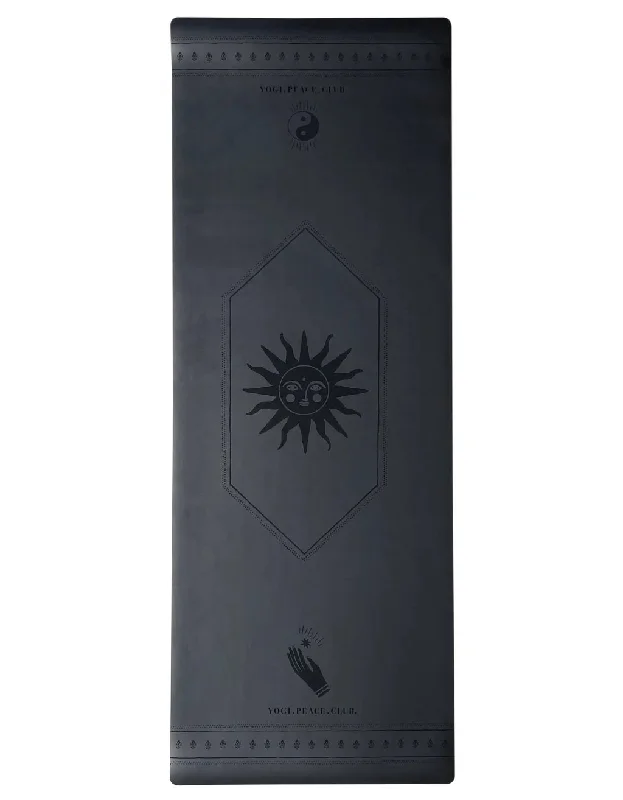 Weekend Bargains to Enjoy 5 mm Deluxe Black Etched Yoga Mat + Strap