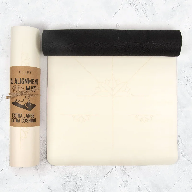 Exclusive Weekend Offers Inside Extra Large Cream Lotus Alignment Yoga Mat