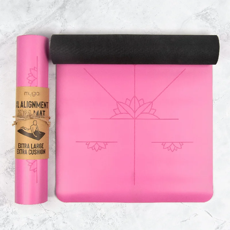Weekend Discounts to Delight Extra Large Pink Alignment Yoga Mat