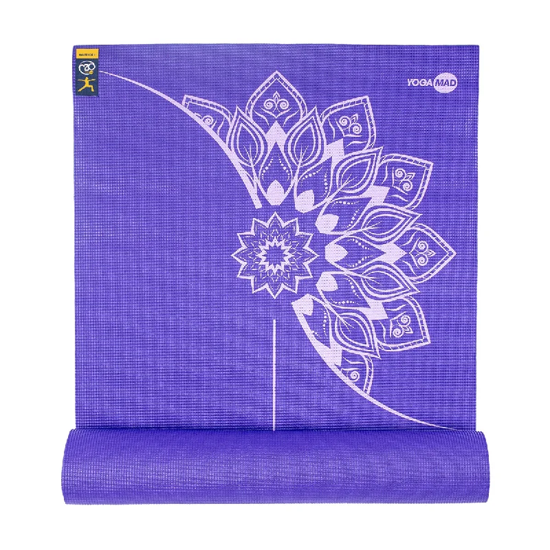 Low Cost Fitness Mad Mandala Alignment Yoga Mat-4mm Purple