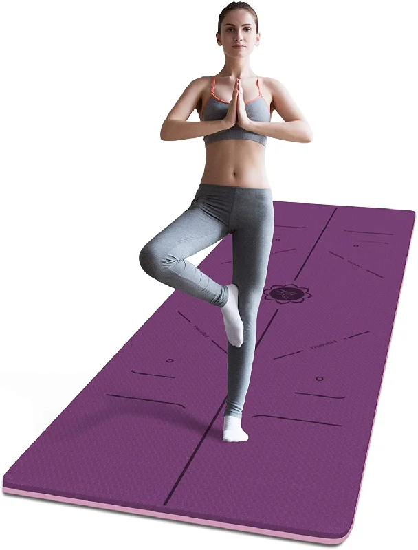 Savings Galore FrenzyBird 6mm TPE Yoga Mat with Carrying Strap and Alignment System - Deep Purple Savings Galore FrenzyBird 6mm TPE Yoga Mat with Carrying Strap and Alignment System - Deep Purple