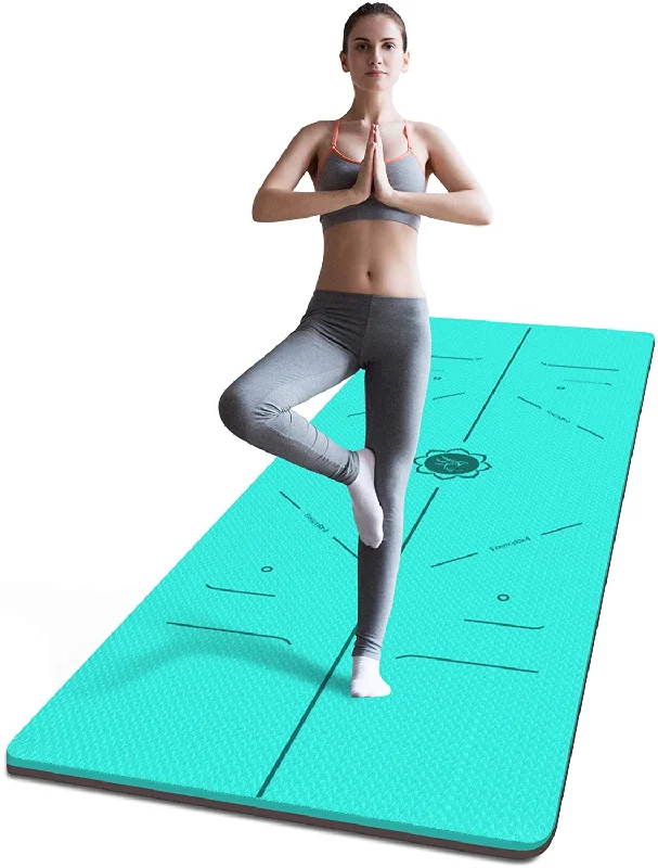 Final Clearance FrenzyBird 6mm TPE Yoga Mat with Carrying Strap and Alignment System - Green Final Clearance FrenzyBird 6mm TPE Yoga Mat with Carrying Strap and Alignment System - Green