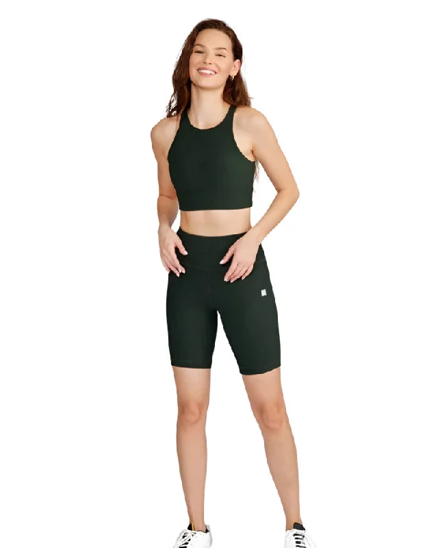 Great Deal Harper Biker Shorts 8" -  Hunter Green
