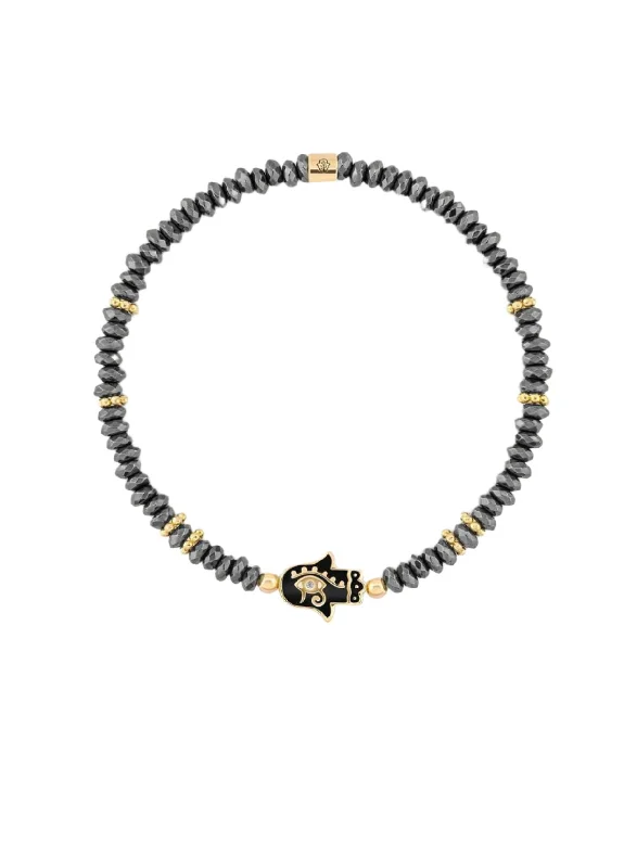 Weekend Bargains to Indulge In Eye of Horus Hamsa Hematite Bracelet