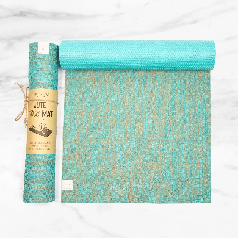 Weekend Discounts to Indulge In Jute Mat - Aqua