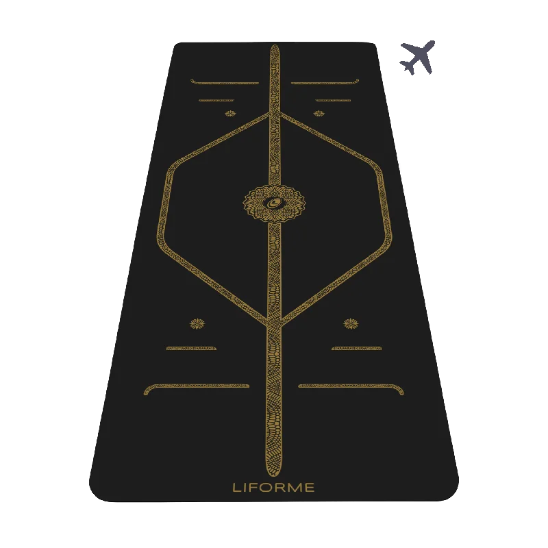 Weekend Offers You Can't Ignore Liforme Black & Gold Travel Yoga Mat
