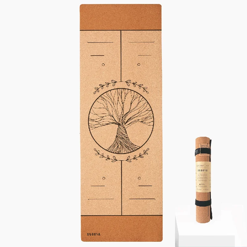 Great Bargain Tree of Life Alignment Cork Yoga Mat | 4.5MM