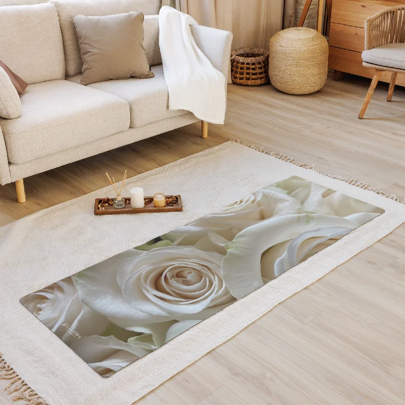 Year-End Sale White Roses Yoga mat