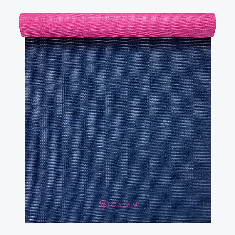 Weekend Discounts to Snag Navy Fleur 2-Color Yoga Mat (3mm)
