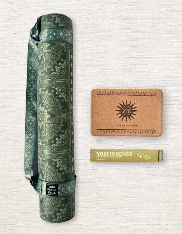 Deep Savings 4 mm Yoga Pack - Harmony Yoga Mat + Block + Strap + Incense